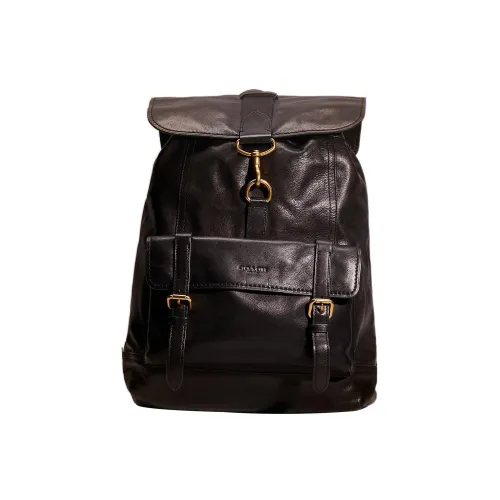 COACH Bleecker Кожа Рюкзак Большой Мужской Однотонный Черный