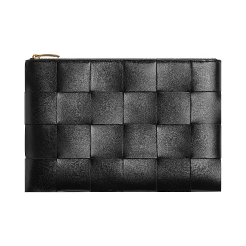 Bottega Veneta POUCH Облачная Сумка Sheepskin Коровья Кожа Клатч Маленький Женский Черный