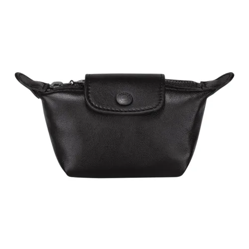 LONGCHAMP Le Pliage Cuir Овчина Пельмени Монетница Женская Черная