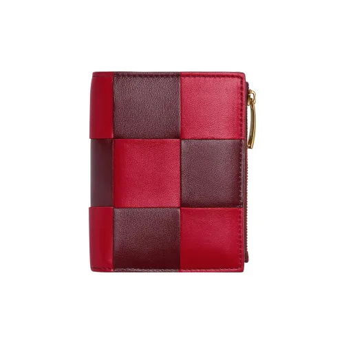 Bottega Veneta Кошелек из коровьей кожи маленький женский Apple CIDER красный Barolo бордовый