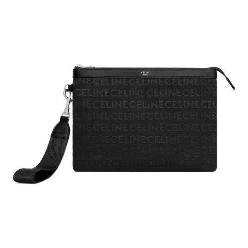 CELINE Canvas Bag Clutch Standard Men's Black CELINE Холщовая сумка клатч стандартная мужская черная