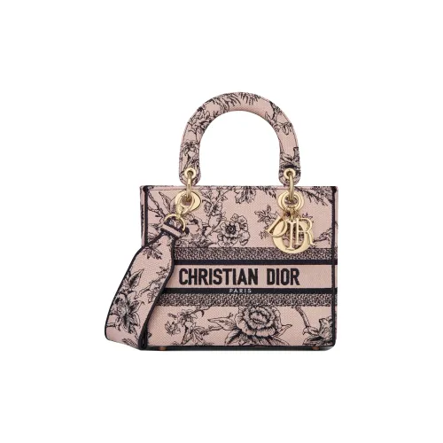 DIOR LADY D Лайт Вышивка Сумка Lady Dior Сумка через плечо Сумка Средний Женские Розовый