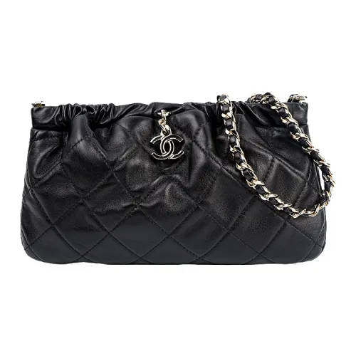 CHANEL 22P Корова Кожа Облако Сумка Клатч Сумка 22 Женская Черная