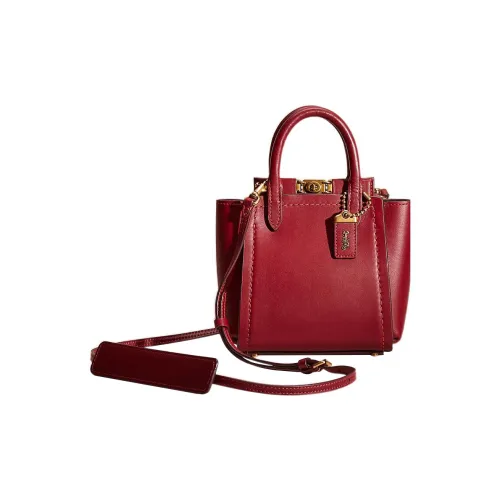 COACH Troupe Перчаточная дубленая кожа Сумка через плечо Сумка Маленькая Женская Темно-красная