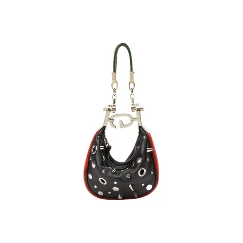 GUCCI Attache Кожа Полумесяц Сумка Сумка через плечо Женская Черная