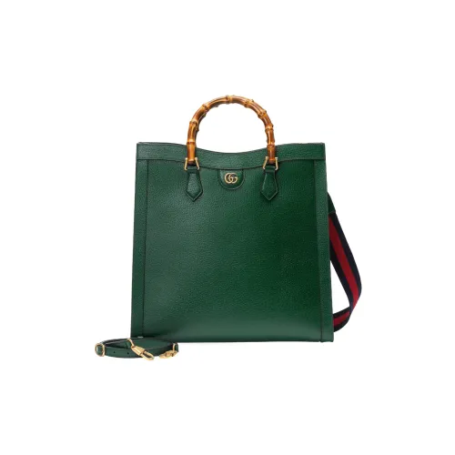 GUCCI Diana Кожа Тоут Сумка Сумка для покупок Сумка через плечо Сумка Большая Мужская Темно-зеленая