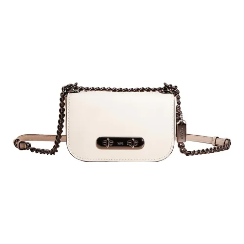 COACH Swagger Перчаточная дубленая кожа Сумка через плечо Маленькая Женская Мел Белый