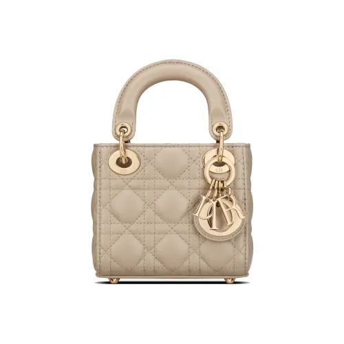 DIOR Lady Dior Sheepskin Сумка Lady Dior Сумка через плечо Сумка Extra Mini Женская Бежевая