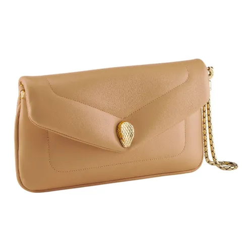 BVLGARI Serpenti Reverse Телячья кожа Конверт Сумка Сумка через плечо Сумка на плечо Женская Коричневая