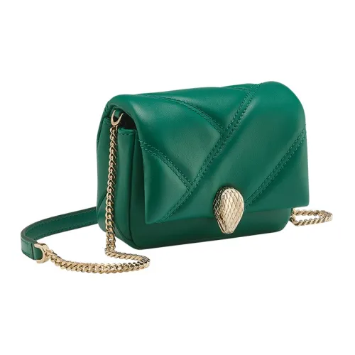BVLGARI Serpenti Cabochon Телячья кожа Сумка через плечо Сумка на плечо Женская Зеленая