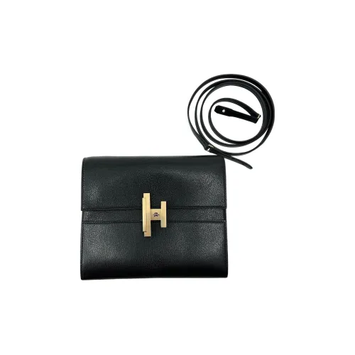 HERMES Cinhetic Chamkila шевро Сумка через плечо Клатч Женский Черный