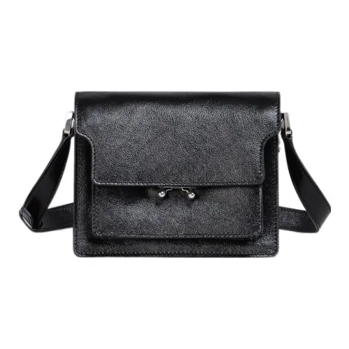 MARNI Основная часть Телячья кожа Сумка через плечо Сумка на плечо Мужской Черный