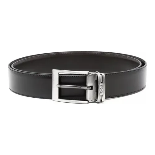 Hugo Boss Micro Mark Casual Business Шпилька Кожа Ремень Мужской Черный