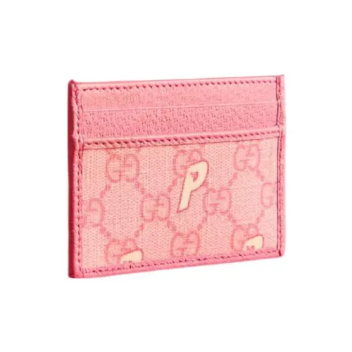 GUCCI Дворцовый Коллаборация Холст с кожей Картхолдер Картхолдер Женские Розовый
