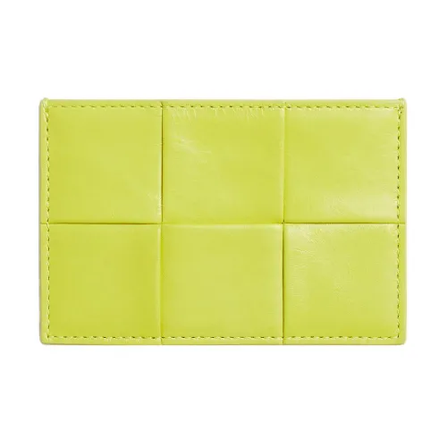 Bottega Veneta Коровья кожа Держатель для карт кошелек Мужской Лимон Киви-зеленый