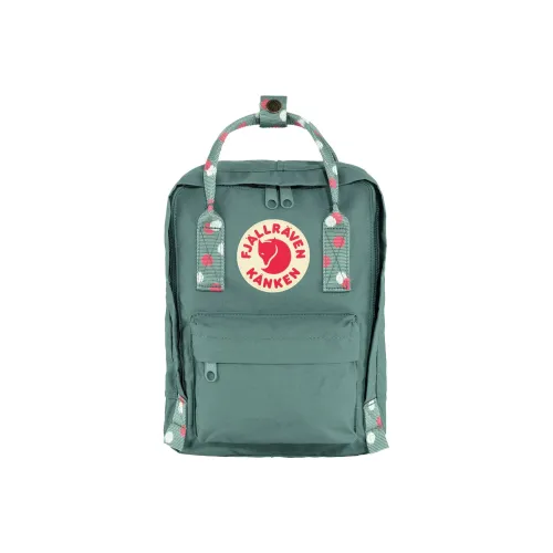 Fjallraven Kanken 7L Outdoor Backpack Outdoor Bag Vinyl Cream Green Multicolor Pattern Unisex Фджалльравен Канкен 7L Outdoor Рюкзак Outdoor Сумка Винил Кремовый Зеленый Многоцветный Узор Унисекс