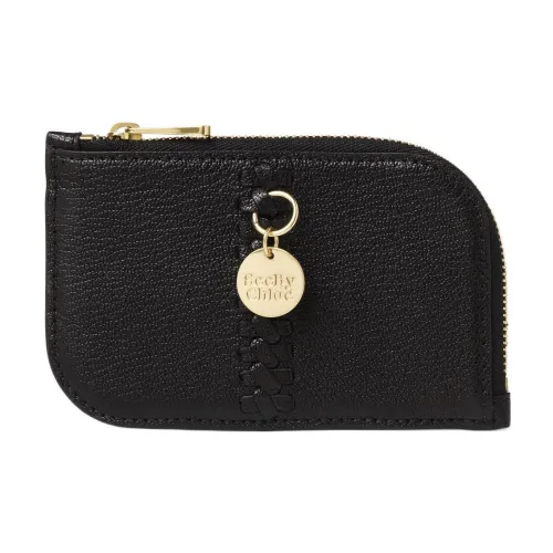 See By Chloe Рельефная кожа Козы Держатель для карт кошелек для монет кошелек стандартный женский черный