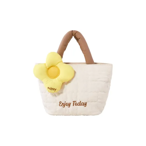 MIFFY Хлопок Пуховая куртка Сумка Сумка на плечо Цвет печенья Ручная сумка Сумка через плечо Средний Женские Экрю Розовый