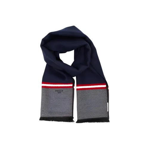 Bally Wool Knit Шарфы Темно-синий Унисекс