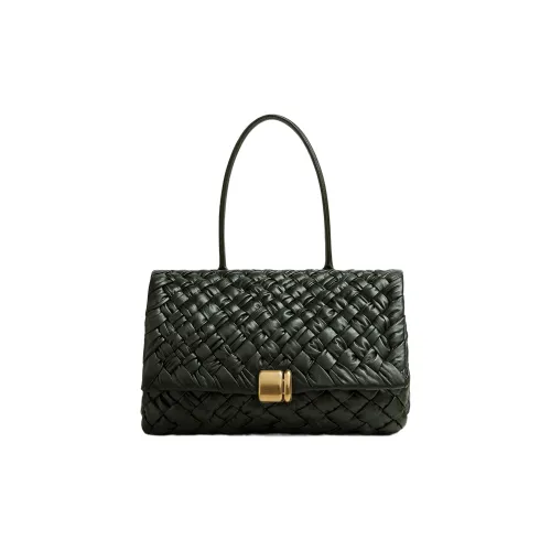 Bottega Veneta Телячья кожа Сумка через плечо Женская Темно-зеленая