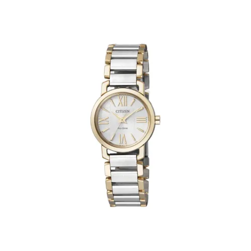 CITIZEN Ecology Drive Collection Светильник Кварцевый механизм Нержавеющая сталь Ремешок Часы Женские Белый циферблат