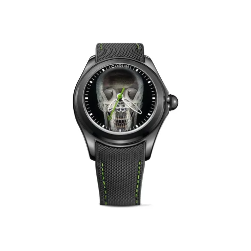 Corum Bubble Collection Автоматический Механический Механизм Унисекс Часы 47 мм Черный Циферблат Корпус из Нержавеющей Стали Резиновый Ремешок