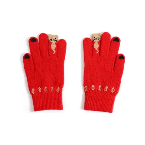 FREE RABBITⅡ Полиэфирный трикотаж Перчатки Женские