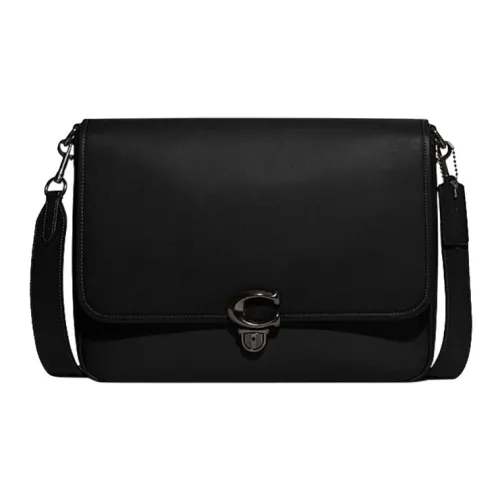 COACH Studio Коровья кожа Курьерская сумка Сумка через плечо Большая Мужская Черная