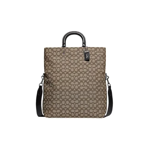 COACH Ткань Тоут Сумка Сумка для покупок Сумка Сумка через плечо Сумка через плечо Большая Мужская Коричневая