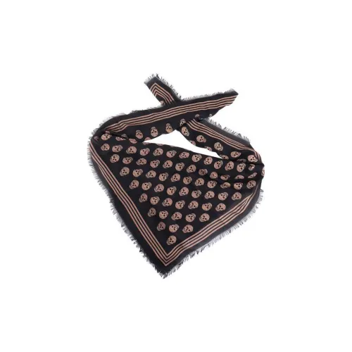 Alexander McQueen Шарфы из модала и шелка, черные, мужские