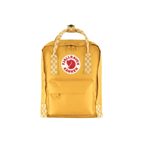 Fjallraven Kanken Виниловый Спортивный Рюкзак Мини Унисекс Охра Шахматная Доска
