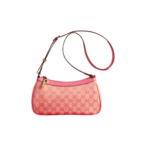 GUCCI PALACE Коллаборация Холст и Кожа Портативная Сумка через плечо Сумка на плечо Женская Розовая