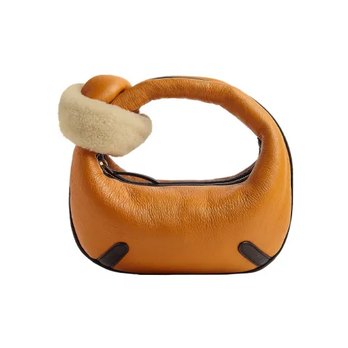 Bottega Veneta Jodie Shearling Корова Кожа Сумка Мини Женская Коричневая