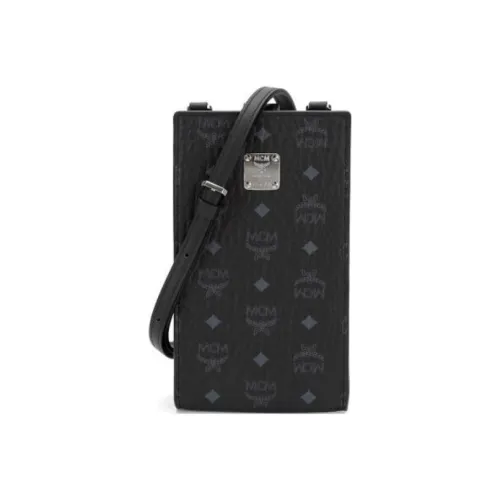 MCM Original Visetos Кожа Одно плечо Через плечо Чехол для карты и телефона Мужской Черный