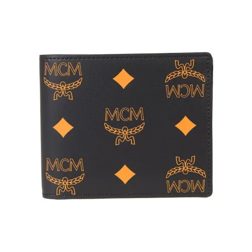 MCM Visetos Кожа Кошелек для карт Маленький Мужской Черный