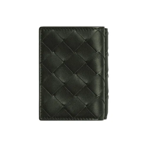 Bottega Veneta Кошелек из коровьей кожи маленький мужской темно-зеленый