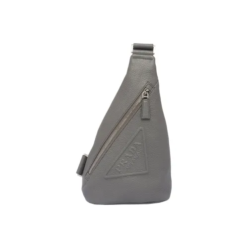 PRADA Кожа Одно плечо Через плечо Бананка Сумка-слинг Мужская Серый