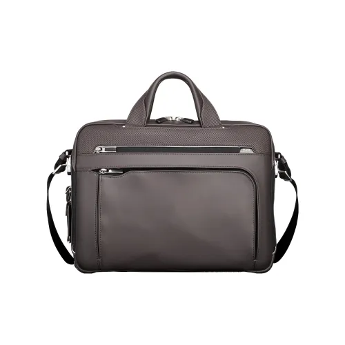 TUMI Arrivé Гладкая кожа Доска для ноутбука Сумка для ноутбука Сумка через плечо Мужская сумка Темная умбра