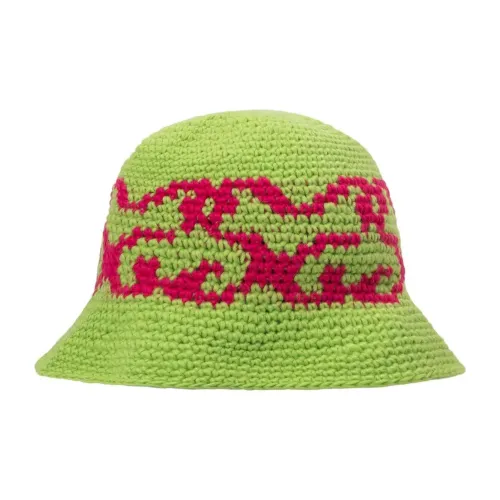 Stussy Акриловые Шляпы-ведра Зеленые Унисекс