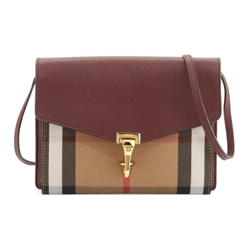 Burberry Canvas Leather Crossbody Bag Shoulder Bag Women's Burgundy Brown Бургунди Коричневый