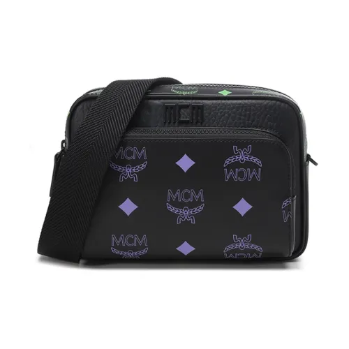 MCM Klassik Visetos Кожа Camera Сумка через плечо Маленькая Унисекс Черная