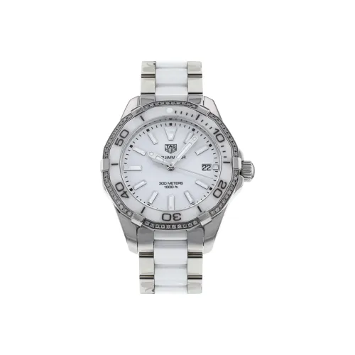 TAG HEUER Aquaracer Collection Кварцевый механизм Женские часы Белый циферблат Керамика Чехлы для часов Керамика Ремень