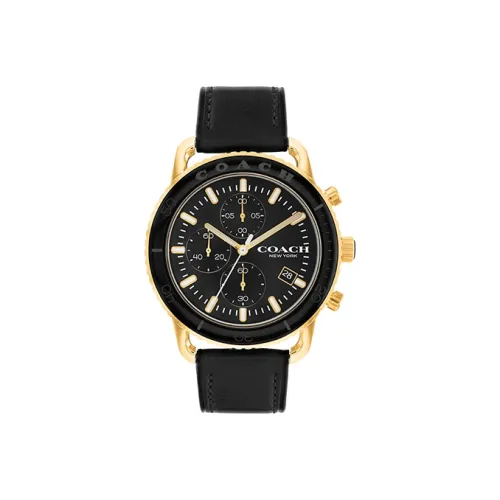 COACH CRUISER Collection Мужские часы Кварцевый механизм Телячья кожа Ремешок 44 мм Черный циферблат Часы 14602611