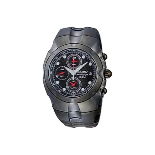 SEIKO Chronograph Series Кварцевый механизм нержавеющая сталь ремешок с ионным покрытием черный циферблат мужские часы