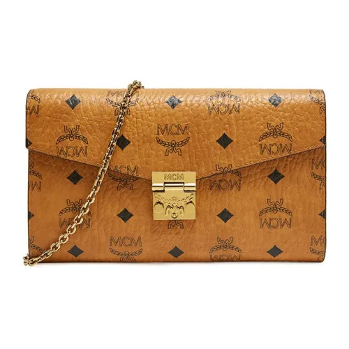 MCM Patricia Visetos Покрытый холст Сумки через плечо Экстра-большой Женский Коньяк