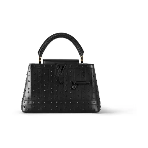 LOUIS VUITTON Capucines Сумка через плечо из коровьей кожи средний размер женская черная