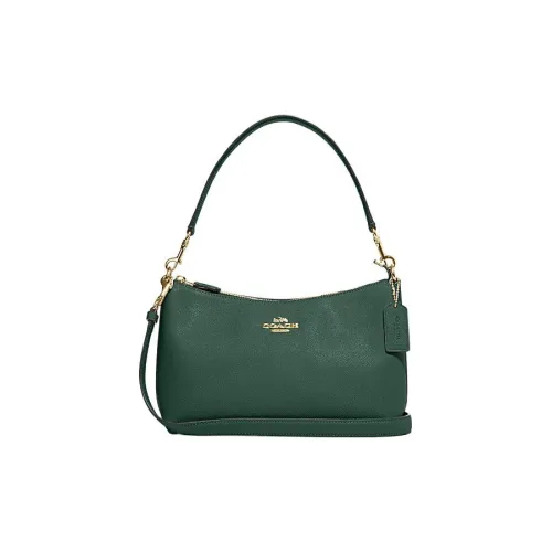 COACH Коровья кожа Портативная Сумка через плечо Сумка на плечо Женская Темно-зеленая