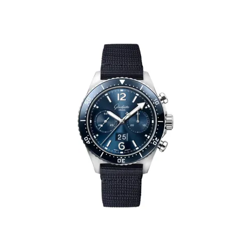 GLASHUTTE ORIGINAL SPEZIALIST Автоматический Механический Механизм Мужские Часы Синий Циферблат Нейлоновый Ремешок