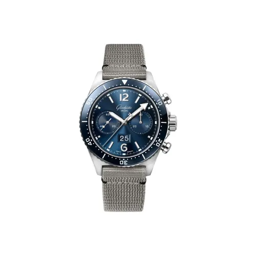 GLASHUTTE ORIGINAL SPEZIALIST Автоматический Механический Механизм Мужские Часы Синий Циферблат Корпус из Нержавеющей Стали