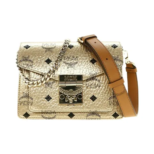 MCM Patricia Visetos Сумка через плечо из искусственной кожи и коровьей кожи Мини Женская Золотая